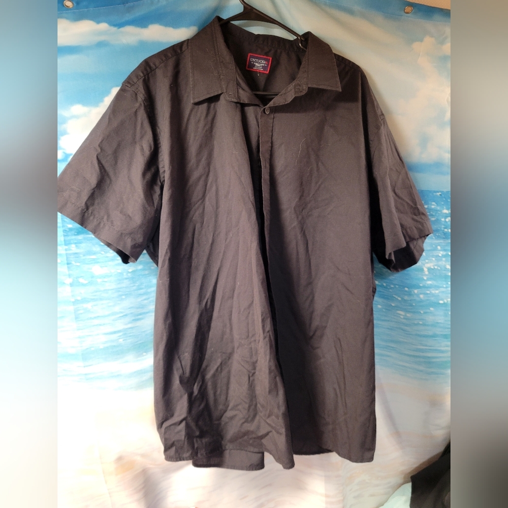 Untuckit Mens Black Short Sleeve Button Down Shirt Size XXXL
